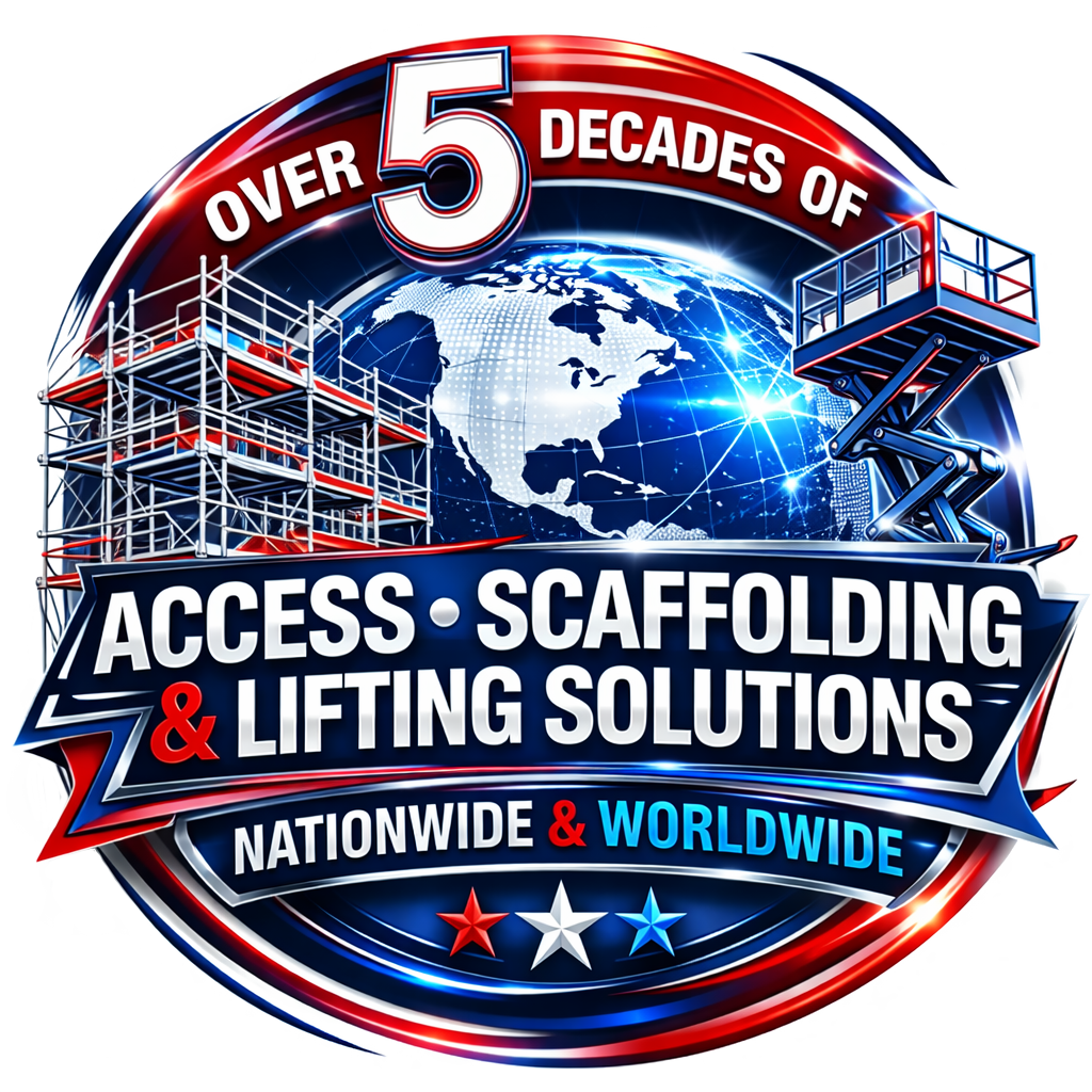 Access International over 5 decades of access, scaffolding and lifting solutions logo