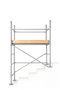 DIY stairwell steel scaffold tower